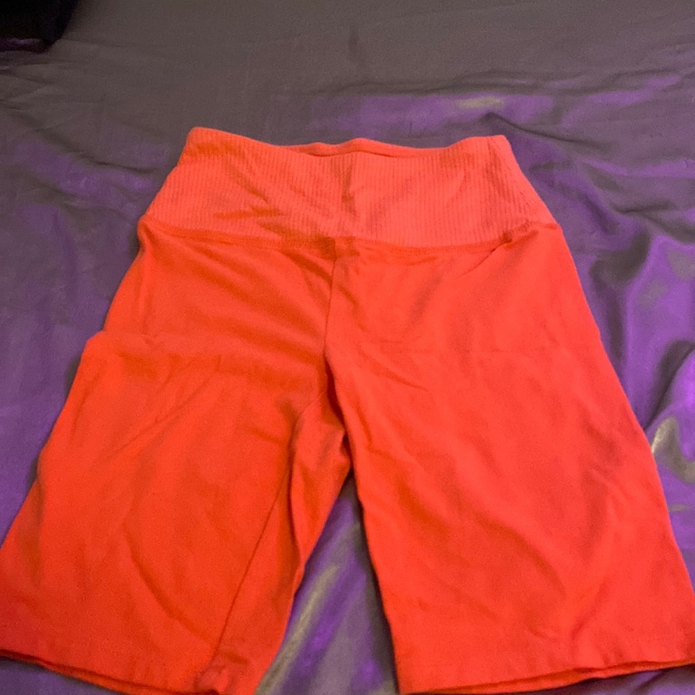 soft orange biker shorts